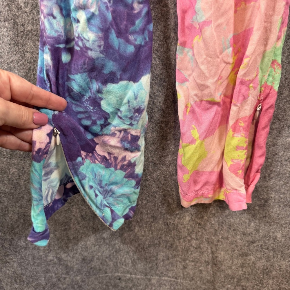 Nasty Gal x Shakuhachi Jumpsuit Womens XS Spastic Floral Abstract TieDye Boho - Picture 10 of 12